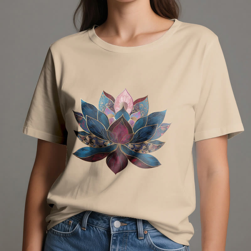 T-shirt Olivenorma Buddismo Zen con fiore di loto - image 9