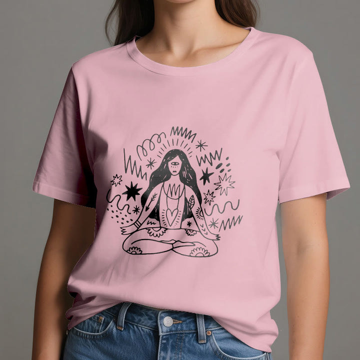 Maglietta Olivenorma con disegno graffiti e yoga girl - image 13