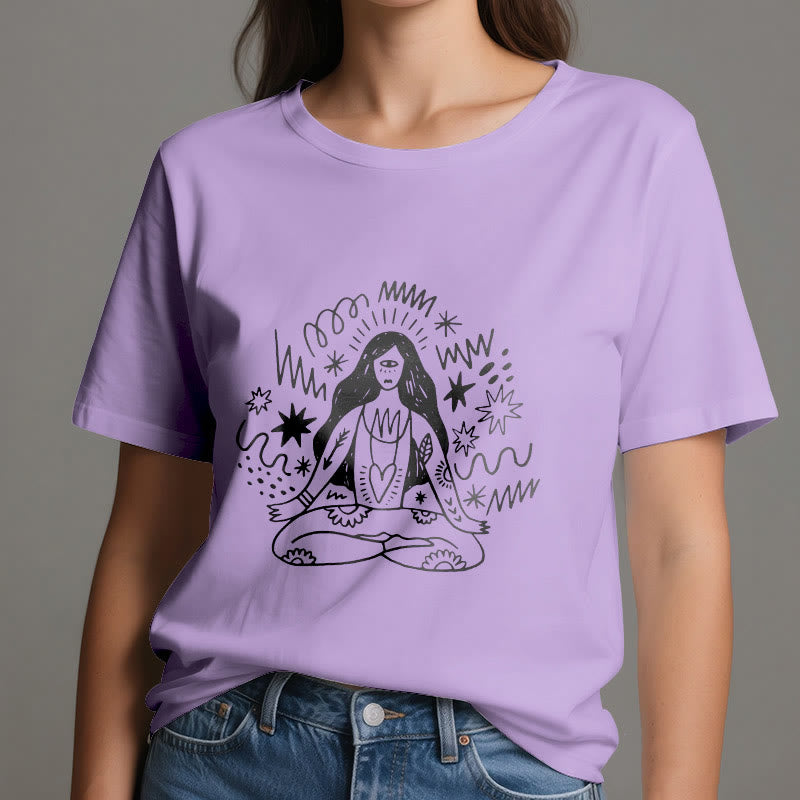 Maglietta Olivenorma con disegno graffiti e yoga girl - image 15