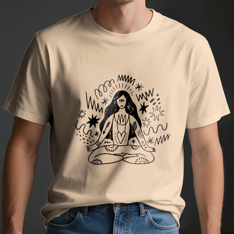 Maglietta Olivenorma con disegno graffiti e yoga girl - image 3