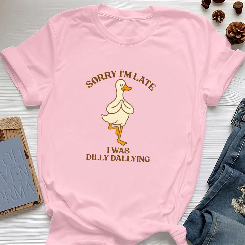 Maglietta Olivenorma " Scusa il ritardo, stavo perdendo tempo" - Rosa - Posizione dell'albero, anatra - 2XL - image 29