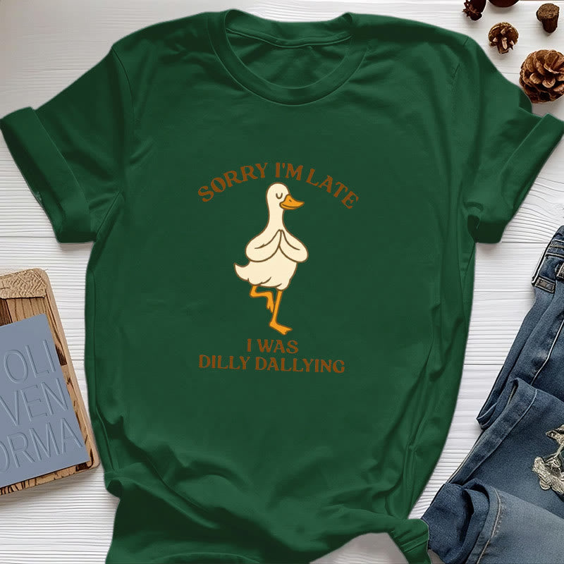 Maglietta Olivenorma " Scusa il ritardo, stavo perdendo tempo" - Verde scuro - Posizione dell'albero, anatra - 2XL - image 44
