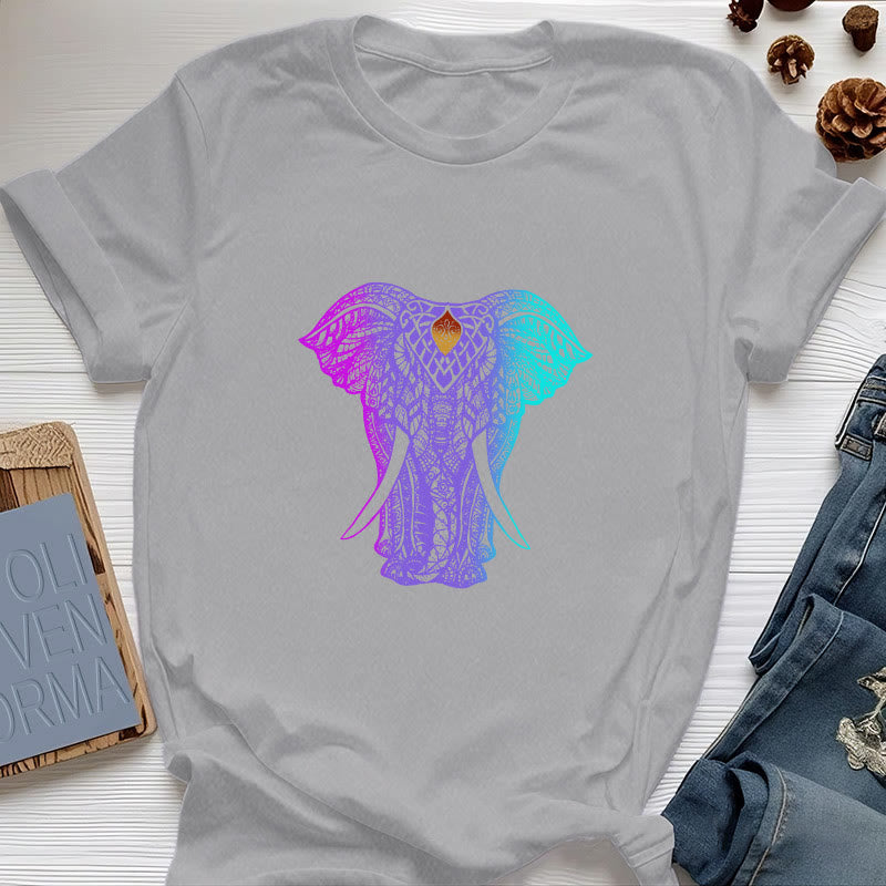 Maglietta yoga Olivenorma Mandala Elephant - Grigio - 2XL - image 6