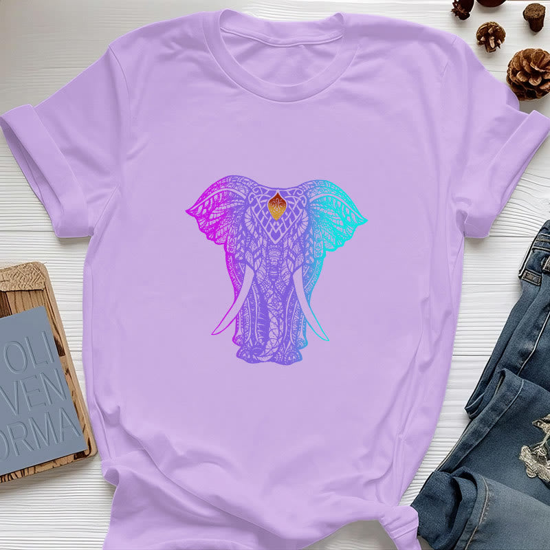 Maglietta yoga Olivenorma Mandala Elephant - Viola - 2XL - image 14