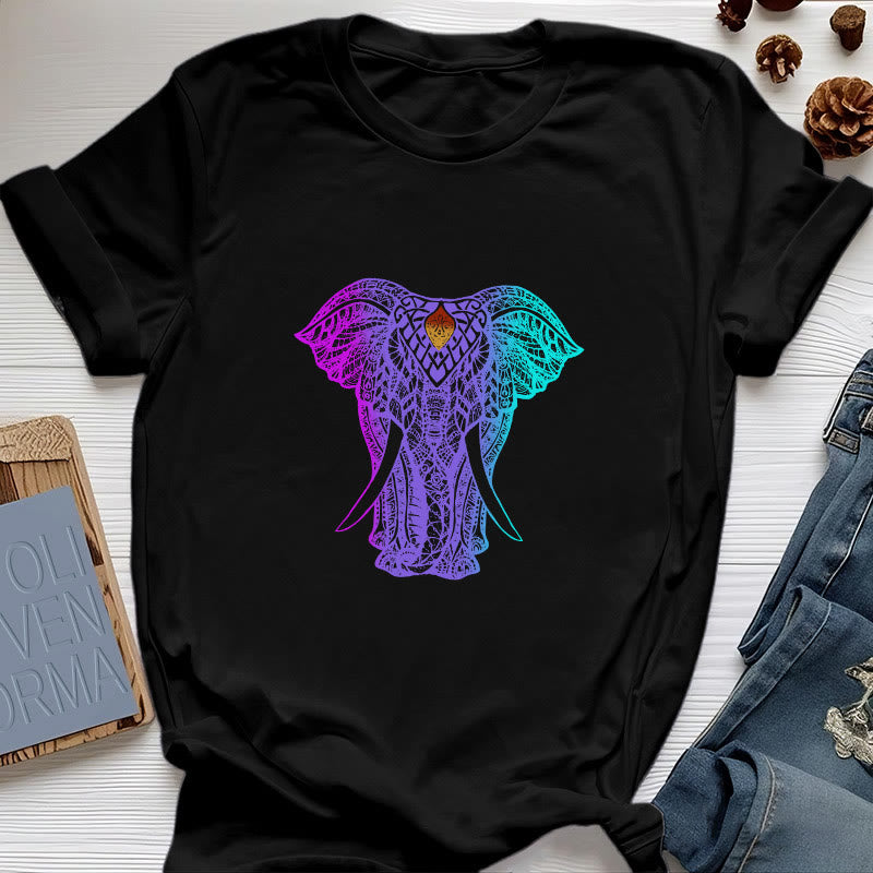 Maglietta yoga Olivenorma Mandala Elephant - Nero - 2XL - image 0