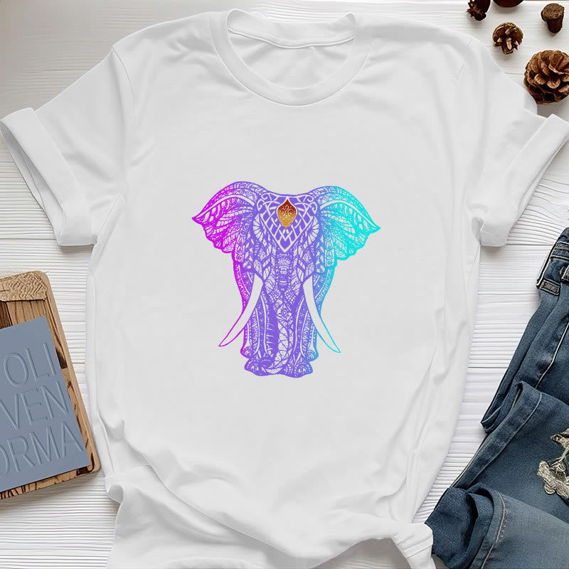 Maglietta yoga Olivenorma Mandala Elephant - Bianco - 2XL - image 4