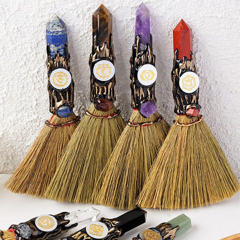 Decorazione della scopa delle streghe con prisma di pietra preziosa naturale Olivenorma - image 18