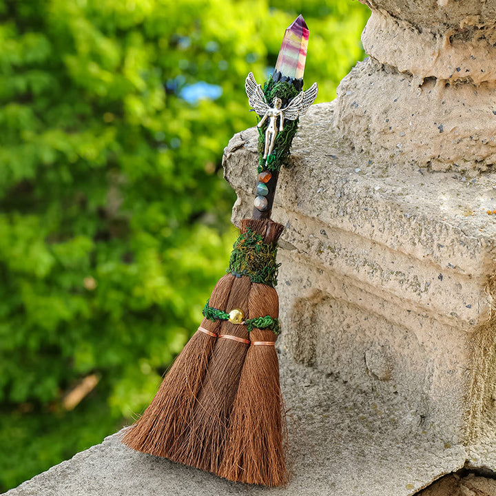 Decorazione di scopa di palma con prisma di cristallo magico Olivenorma - Fluorite viola - image 2