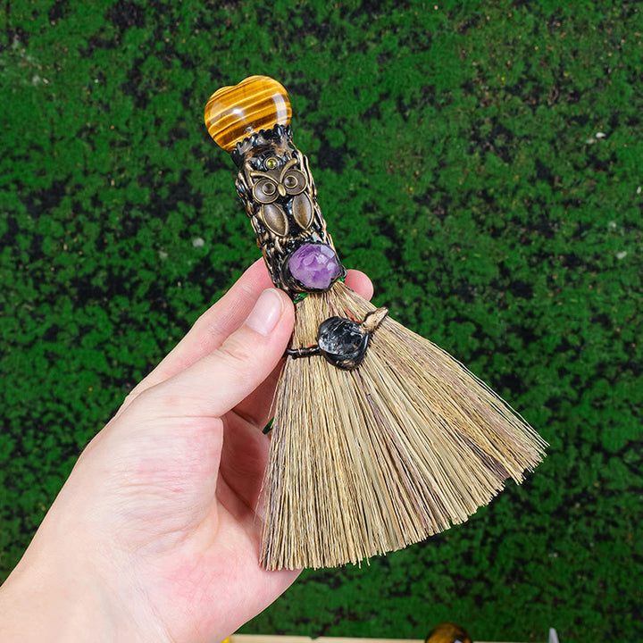 Scopa di cristallo a forma di cuore Olivenorma per la purificazione delle streghe, decorazione Wiccan - image 7