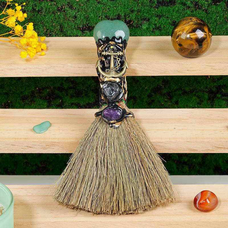 Scopa di cristallo a forma di cuore Olivenorma per la purificazione delle streghe, decorazione Wiccan - Avventurina verde - image 17