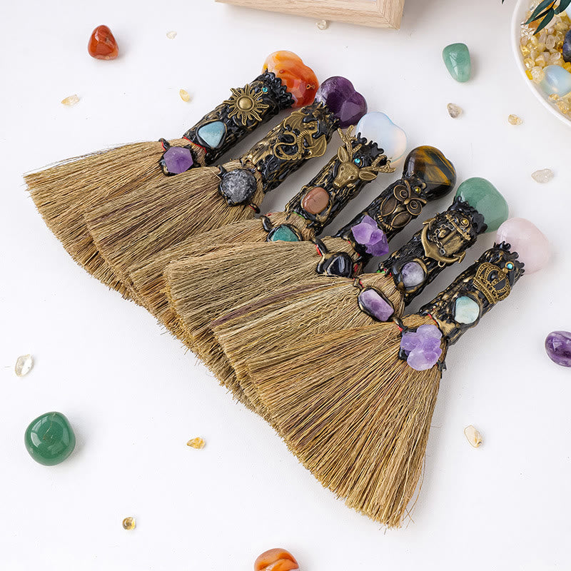 Scopa di cristallo a forma di cuore Olivenorma per la purificazione delle streghe, decorazione Wiccan - image 24