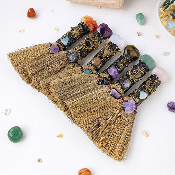 Scopa di cristallo a forma di cuore Olivenorma per la purificazione delle streghe, decorazione Wiccan - image 24
