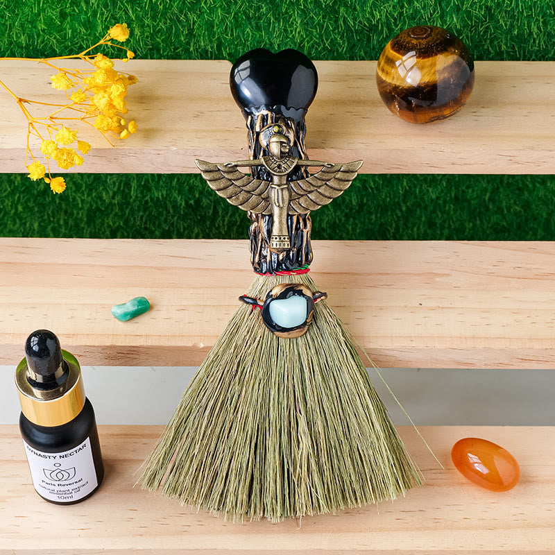 Scopa di cristallo a forma di cuore Olivenorma per la purificazione delle streghe, decorazione Wiccan - Ossidiana - image 19
