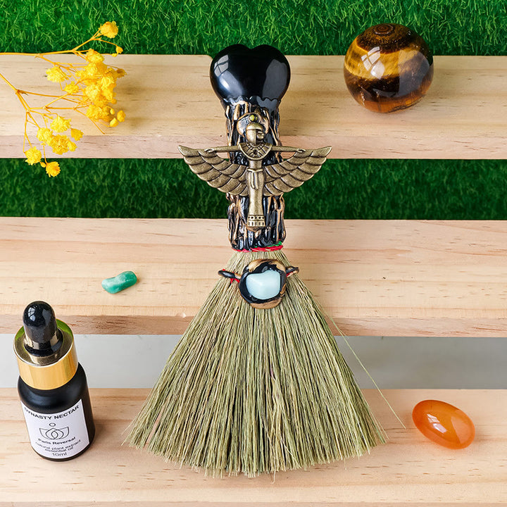 Scopa di cristallo a forma di cuore Olivenorma per la purificazione delle streghe, decorazione Wiccan - Ossidiana - image 19