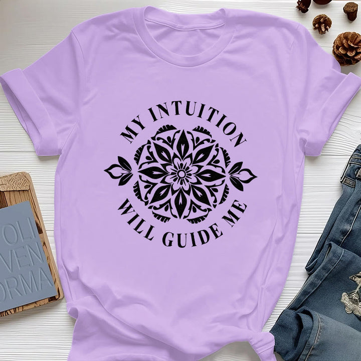 Olivenorma "LA MIA INTUIZIONE MI GUIDERÀ" T-shirt floreale - Viola - 2XL - image 15