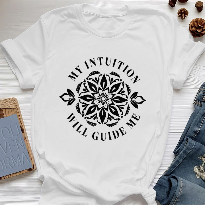Olivenorma "LA MIA INTUIZIONE MI GUIDERÀ" T-shirt floreale - Bianco - 2XL - image 5