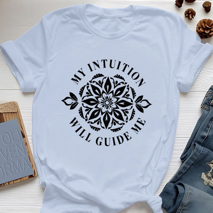 Olivenorma "LA MIA INTUIZIONE MI GUIDERÀ" T-shirt floreale - Blu - 2XL - image 11