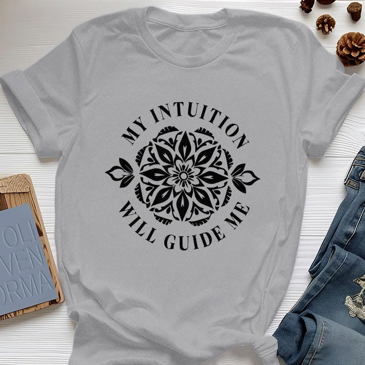 Olivenorma "LA MIA INTUIZIONE MI GUIDERÀ" T-shirt floreale - Grigio - 2XL - image 9
