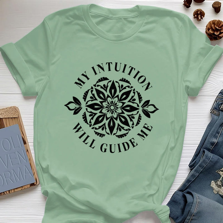 Olivenorma "LA MIA INTUIZIONE MI GUIDERÀ" T-shirt floreale - Verde chiaro - 2XL - image 17