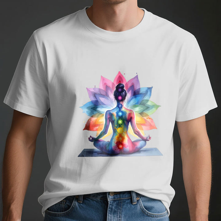 T-shirt Olivenorma 7 Chakra Meditazione Loto - image 3