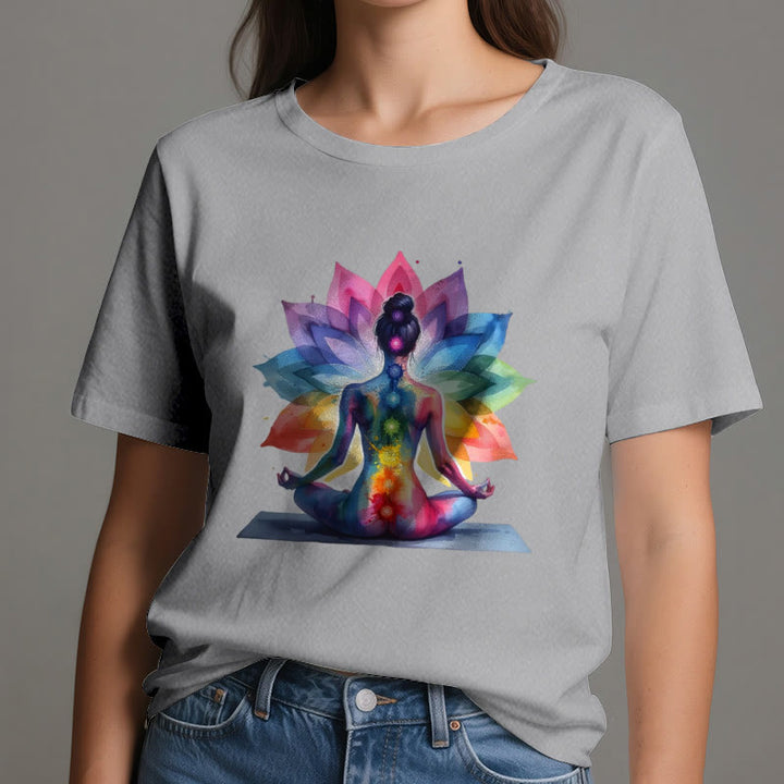 T-shirt Olivenorma 7 Chakra Meditazione Loto - image 8
