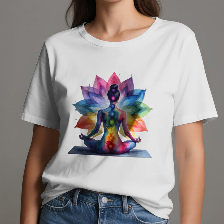 T-shirt Olivenorma 7 Chakra Meditazione Loto - image 1