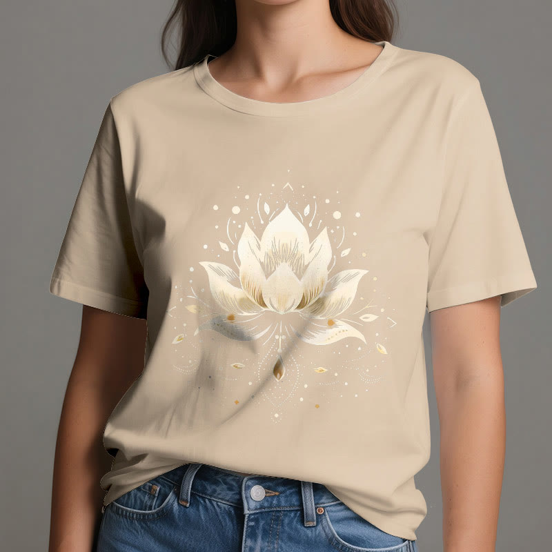 Maglietta in puro cotone Olivenorma Blossoming Lotus - image 10