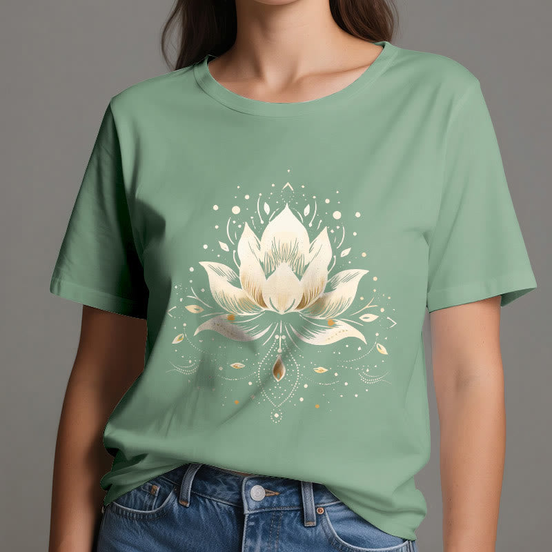 Maglietta in puro cotone Olivenorma Blossoming Lotus - image 19