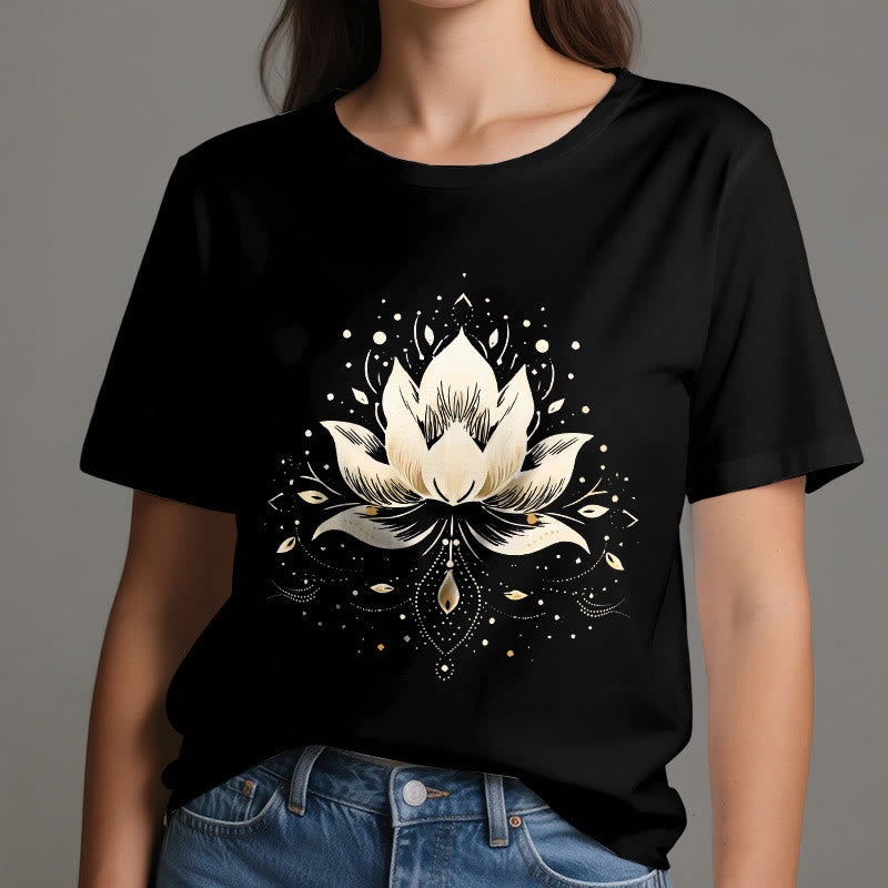 Maglietta in puro cotone Olivenorma Blossoming Lotus - image 1