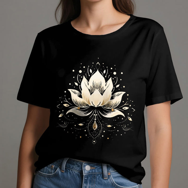 Maglietta in puro cotone Olivenorma Blossoming Lotus - image 1