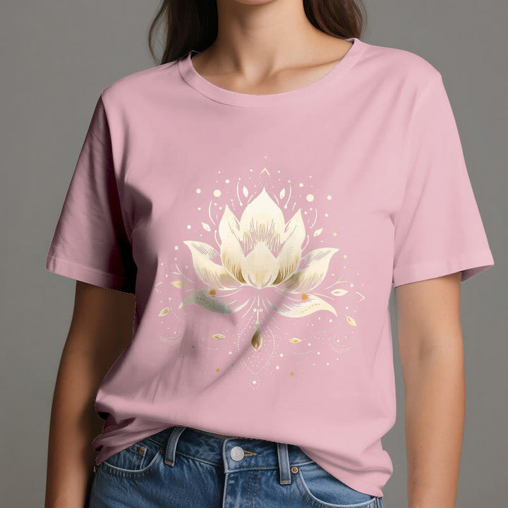 Maglietta in puro cotone Olivenorma Blossoming Lotus - image 15
