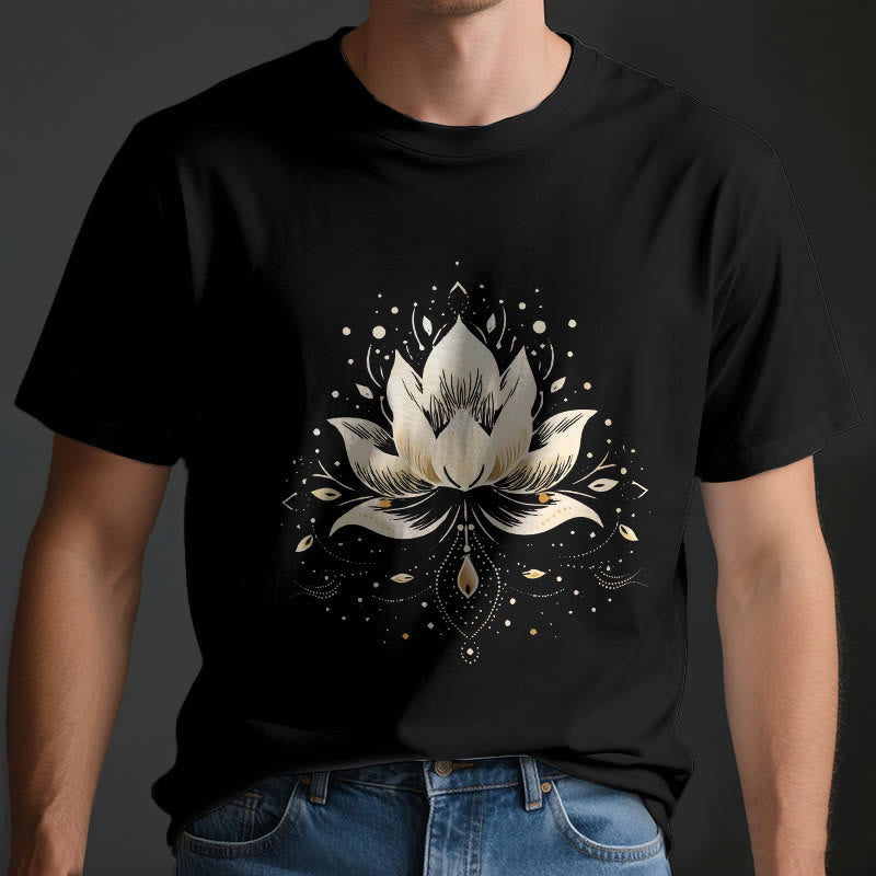 Maglietta in puro cotone Olivenorma Blossoming Lotus - image 4