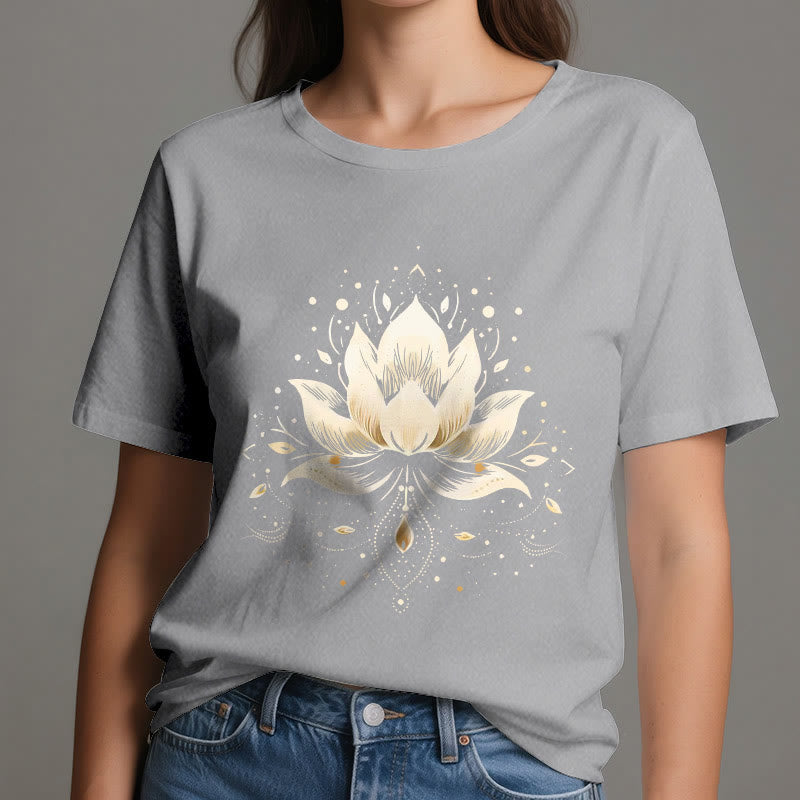 Maglietta in puro cotone Olivenorma Blossoming Lotus - image 9