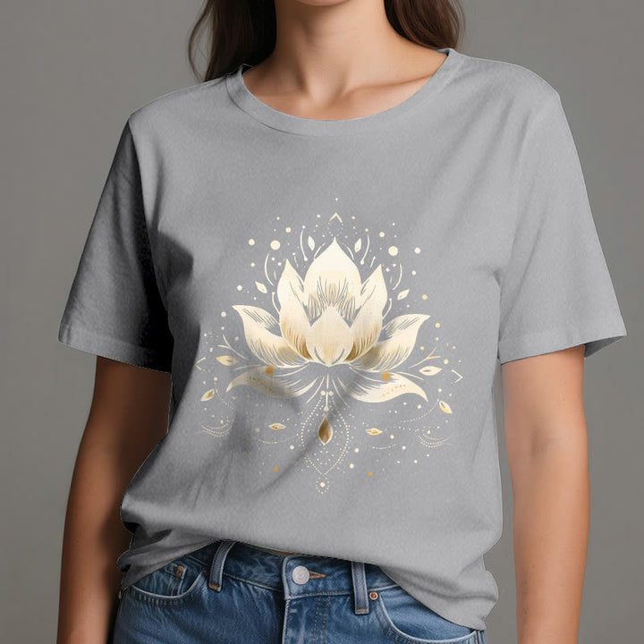 Maglietta in puro cotone Olivenorma Blossoming Lotus - image 9