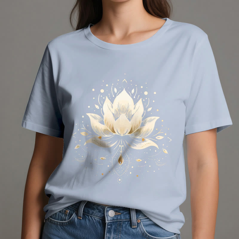 Maglietta in puro cotone Olivenorma Blossoming Lotus - image 13
