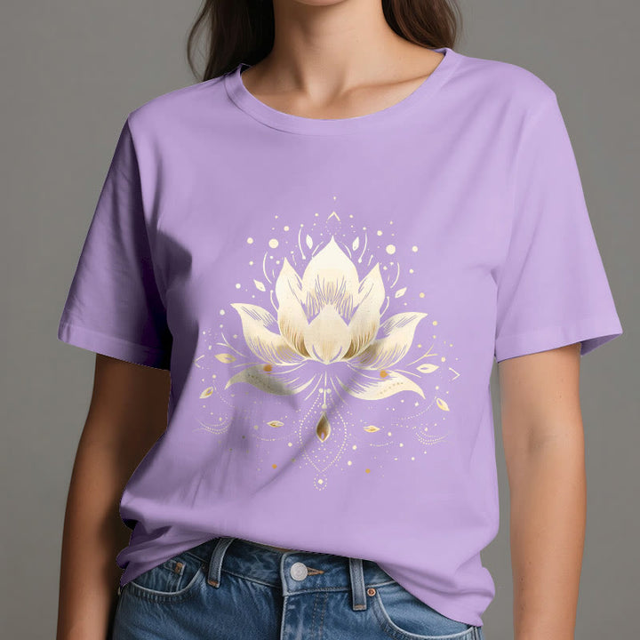 Maglietta in puro cotone Olivenorma Blossoming Lotus - image 17