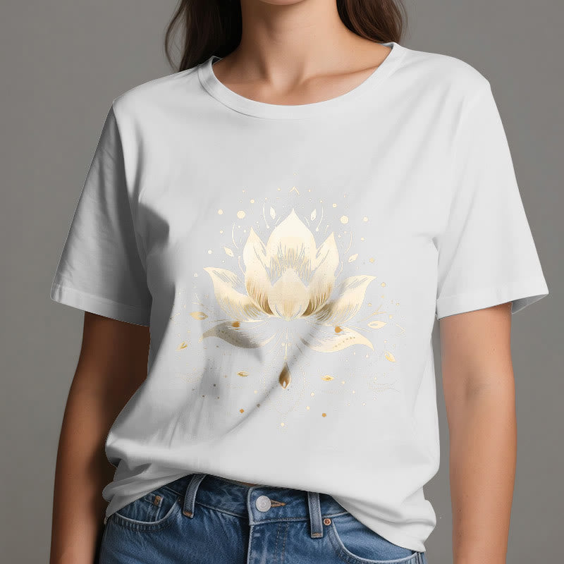 Maglietta in puro cotone Olivenorma Blossoming Lotus - image 7