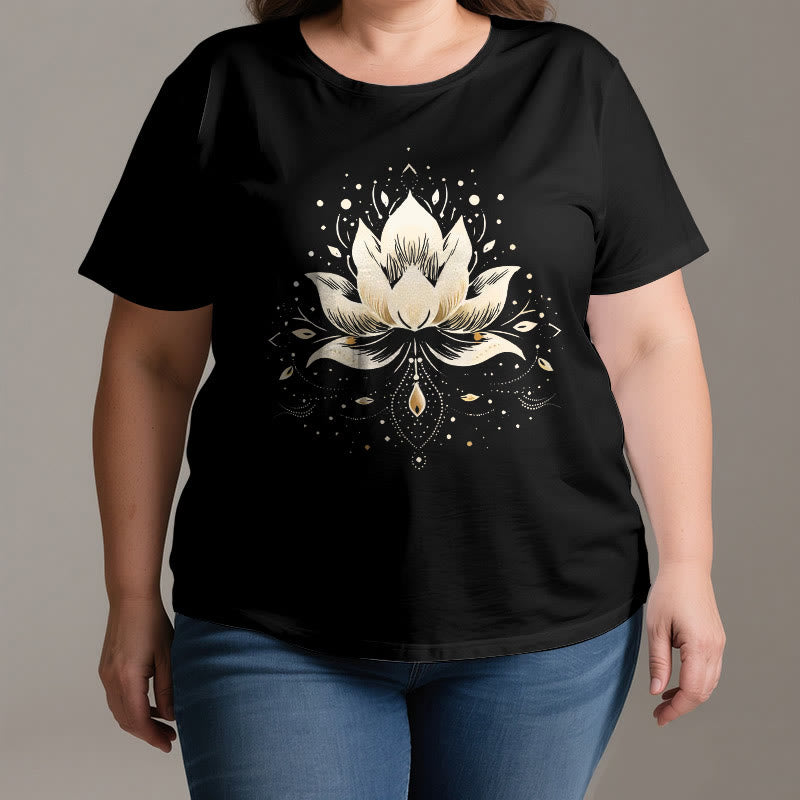 Maglietta in puro cotone Olivenorma Blossoming Lotus - image 3