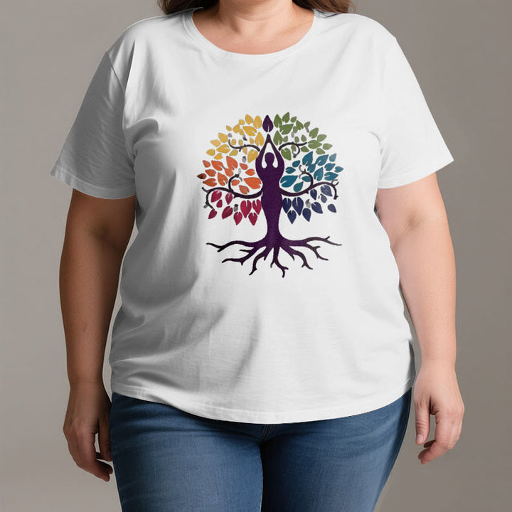 Maglietta in cotone spirituale Olivenorma Yoga Tree - image 2