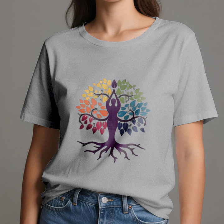 Maglietta in cotone spirituale Olivenorma Yoga Tree - image 8