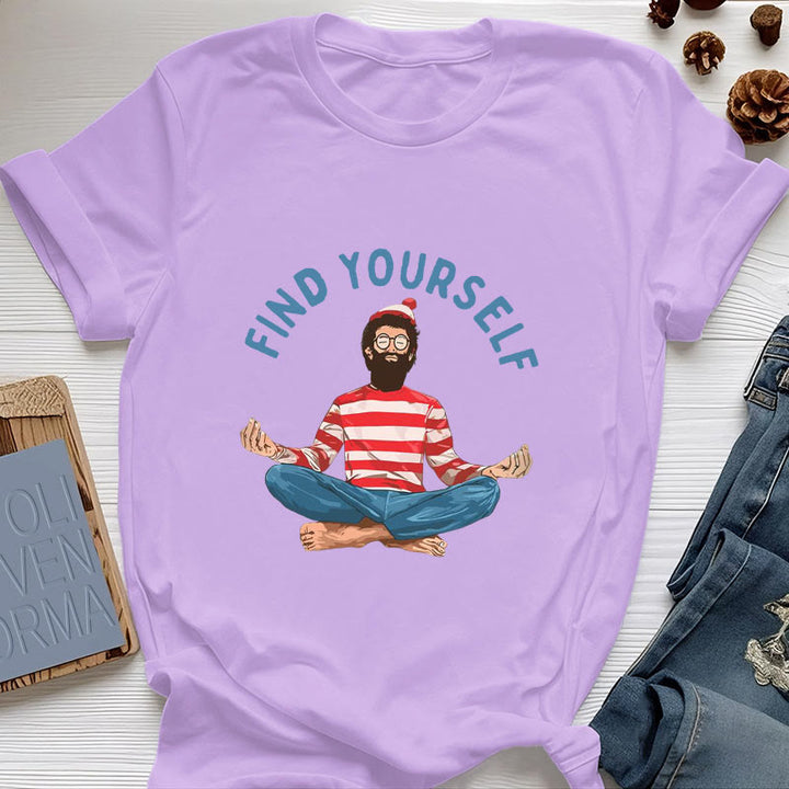 Olivenorma "TROVA TE STESSO" Maglietta in cotone con meditazione spirituale - Viola - 2XL - image 18