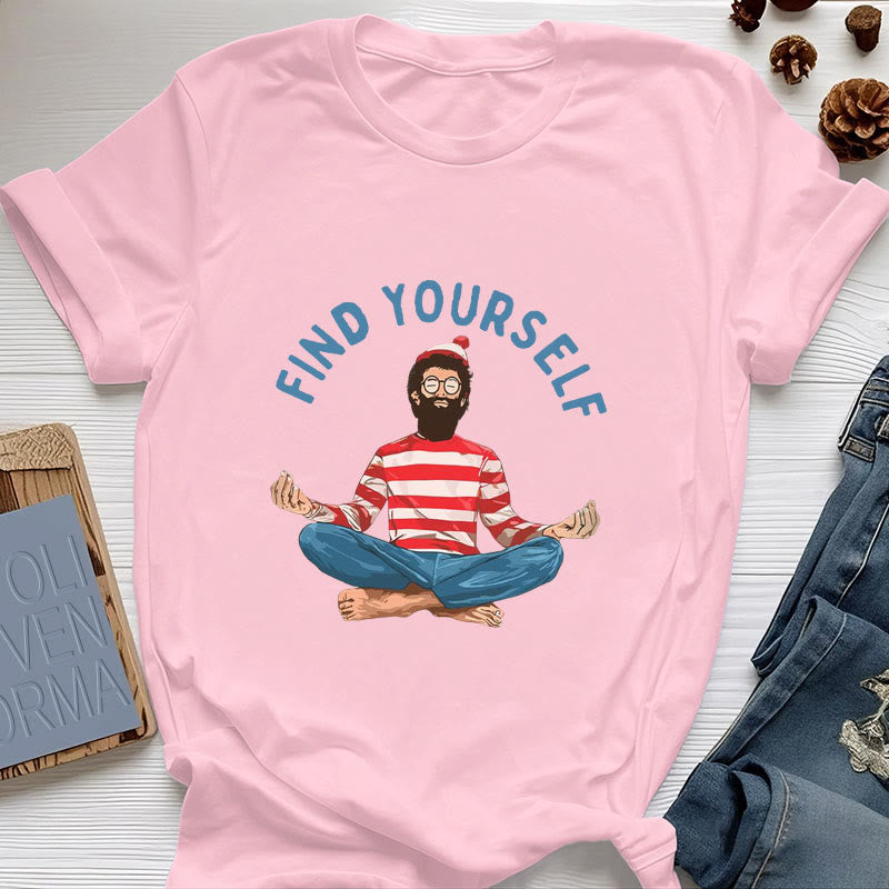 Olivenorma "TROVA TE STESSO" Maglietta in cotone con meditazione spirituale - Rosa - 2XL - image 16