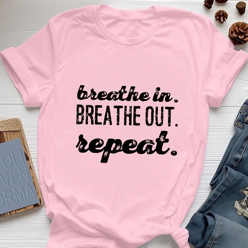 Maglietta spirituale di meditazione Olivenorma "INSPIRA, ESPIRA" - Rosa - 2XL - image 13