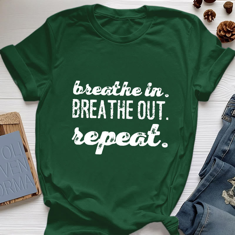 Maglietta spirituale di meditazione Olivenorma "INSPIRA, ESPIRA" - Verde scuro - 2XL - image 19