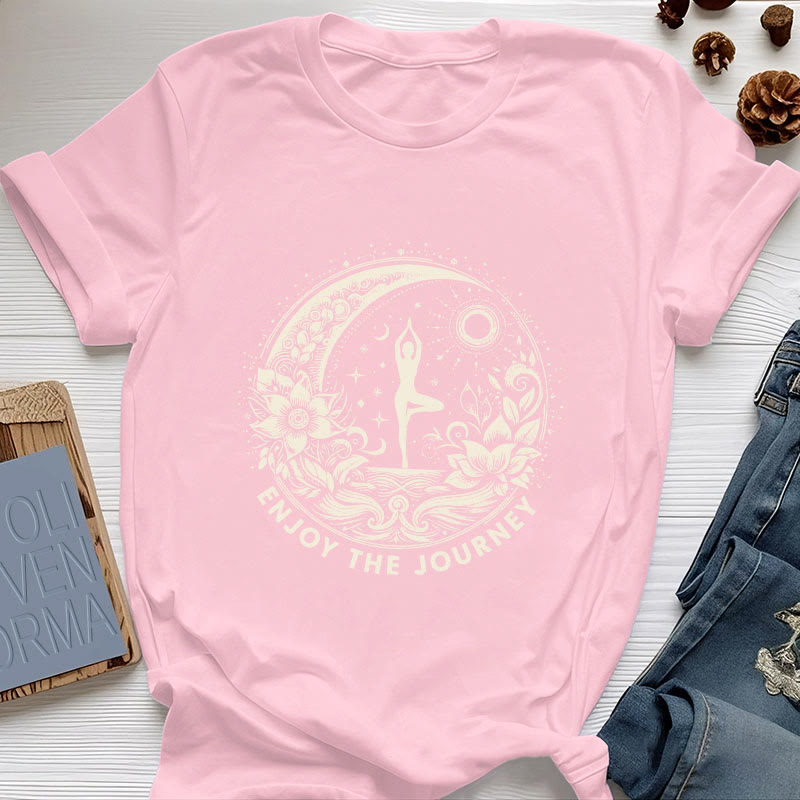 Olivenorma "GODITI IL VIAGGIO" Maglietta Yoga Spirituale - Rosa - 2XL - image 15