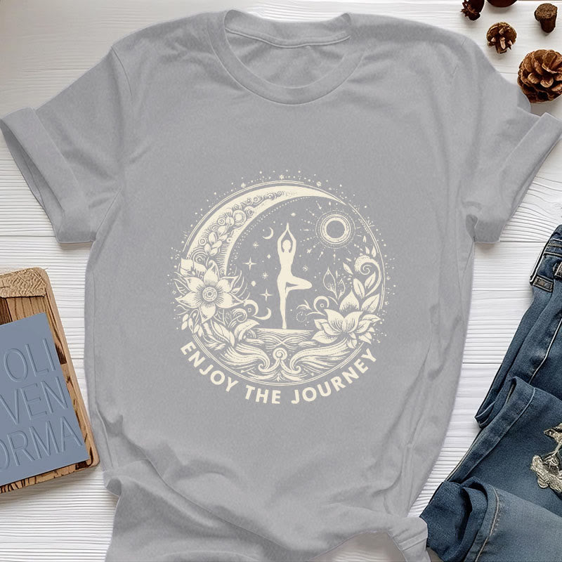 Olivenorma "GODITI IL VIAGGIO" Maglietta Yoga Spirituale - Grigio - 2XL - image 10