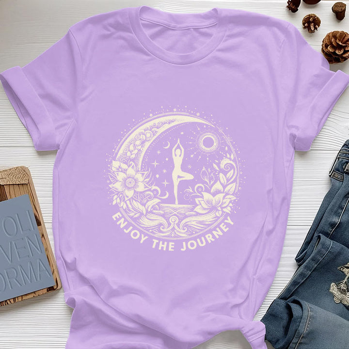 Olivenorma "GODITI IL VIAGGIO" Maglietta Yoga Spirituale - Viola - 2XL - image 17