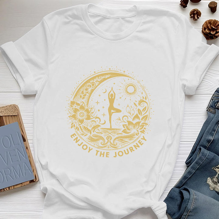 Olivenorma "GODITI IL VIAGGIO" Maglietta Yoga Spirituale - Bianco - 2XL - image 6