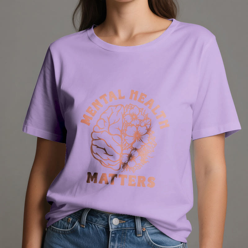 Olivenorma "LA SALUTE MENTALE È IMPORTANTE" T-shirt in cotone ispiratrice - image 1