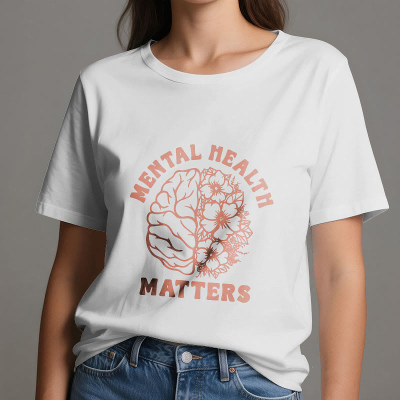 Olivenorma "LA SALUTE MENTALE È IMPORTANTE" T-shirt in cotone ispiratrice - image 6
